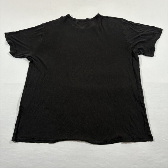 Reformation Black Tencel Linen Blend T-Shirt Crew Tee Top Womens Sz M USA Flaw - Picture 7 of 8